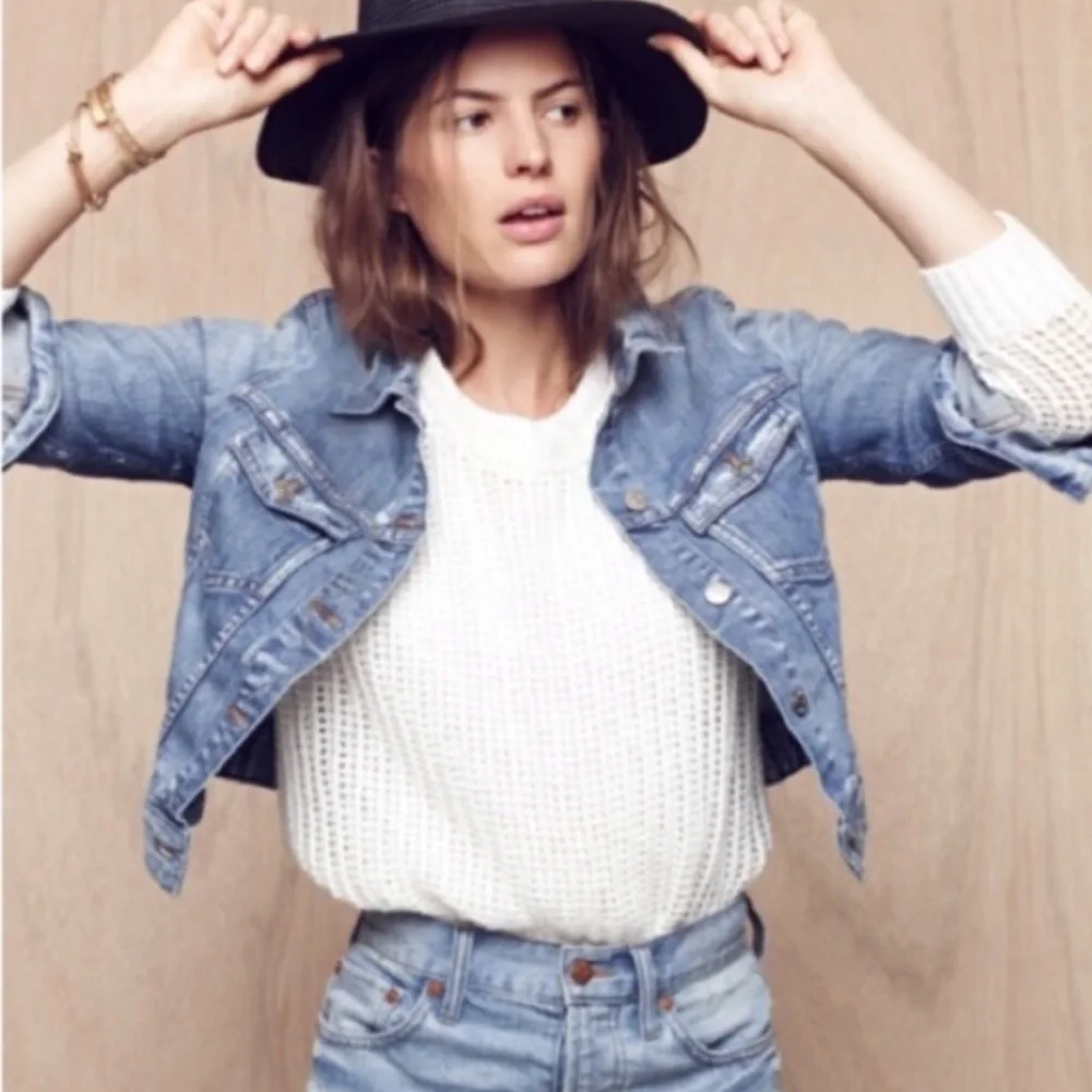 madewell | open knit chunky pullover small